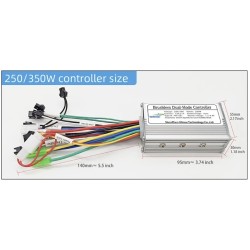 S866 Controller and Display Kit for Electric Bicycle - 24v, 36v, 48v - 250w, 350w 500w 13a, 15a, 22a  - 7 High-reliability brush