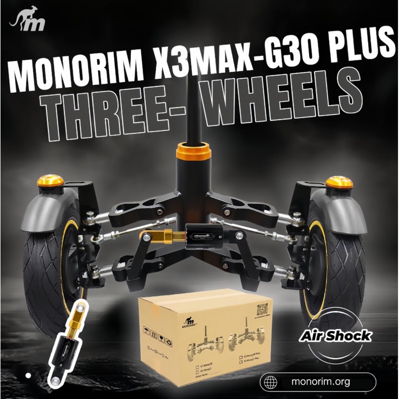 Monorim X3 Max Air predno okachvane s dve kola za Ninebot Max G30 & podobni skuter – Rezervna chast & amortizator Monorim - 7  