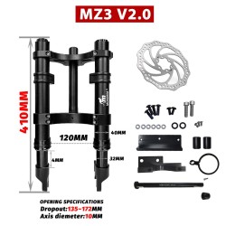 Przednie zawieszenie Monorim MZ3 2.0 z tarcza hamulcowa 160mm do hulajnogi Segway ZT3  - 1  