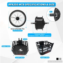 Zestaw konwersyjny Monorim BPK350 motor 380w - bateria w zestawie  - 7 Monorim BPK350 zestaw do przekształcenia roweru w e-bike,