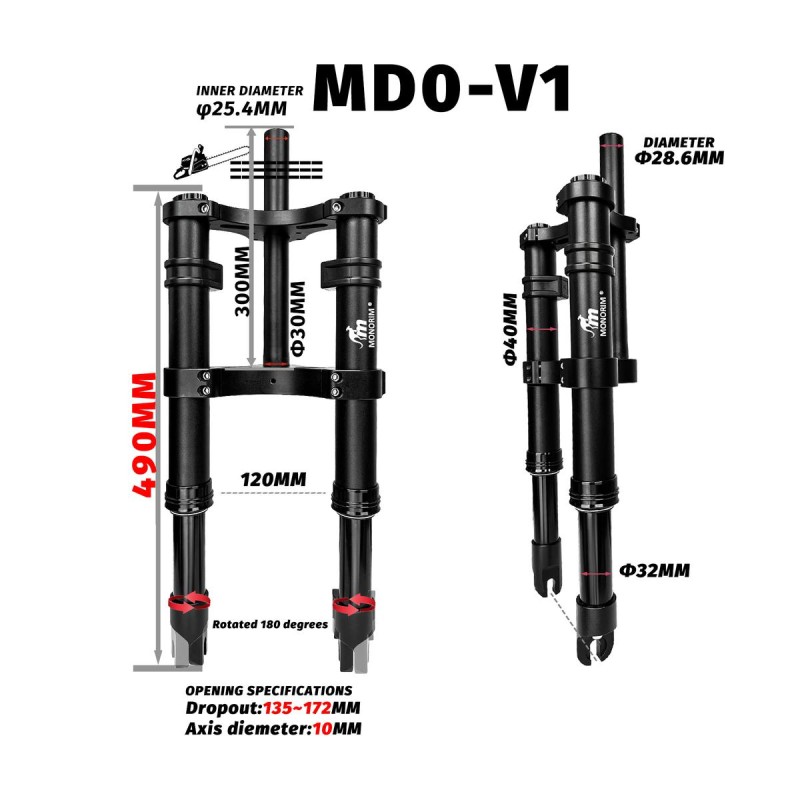 Suspension avant Monorim MD0-V1 pour Xiaomi M365/Pro  - 11 
Compatibilite: kit Monorim MD0-V1 pour Xiaomi M365/Pro et modeles co