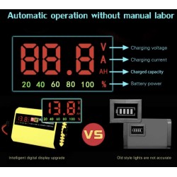 12V 2A nabíjačka pre olovené akumulátory 7Ah 12Ah 14Ah 20Ah  - 4 Hlavné vlastnosti

Digitálny LCD displej zobrazujúci napätie (V