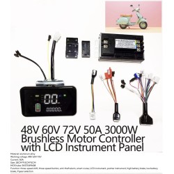 Sinusvags brushless motorstyrning kit 48V 84V 50A 3000W med gasreglage och display  - 13 Produktlista

50A styrenhet + 1 gasregl