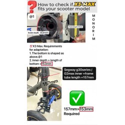 Suspensión delantera de doble rueda Monorim X3 Max Air para Ninebot Max G2: repuesto y amortiguador Monorim - 6 Compatible con N