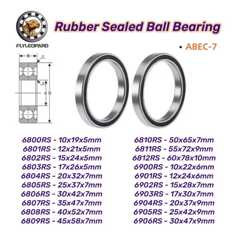 Set de roulements à billes scellés RS ABEC7 2 pcs 6806RS 6807RS 6808RS 6809RS 6811RS 6812RS 6900RS  - 2 Disponible en références