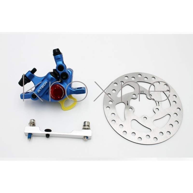 Complete blue xTech brake kit for Xiaomi M365, 1S, Essential, Pro2 or M365 Pro. ZOOM xTech - 3 Complete blue xTech brake kit for