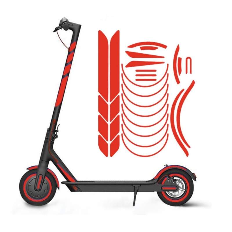 Reflective stickers for the Xiaomi M365, 1S, Pro2, M365 Pro and Essential chassis - Xiaomi - 22 Reflective stickers for the Xiao