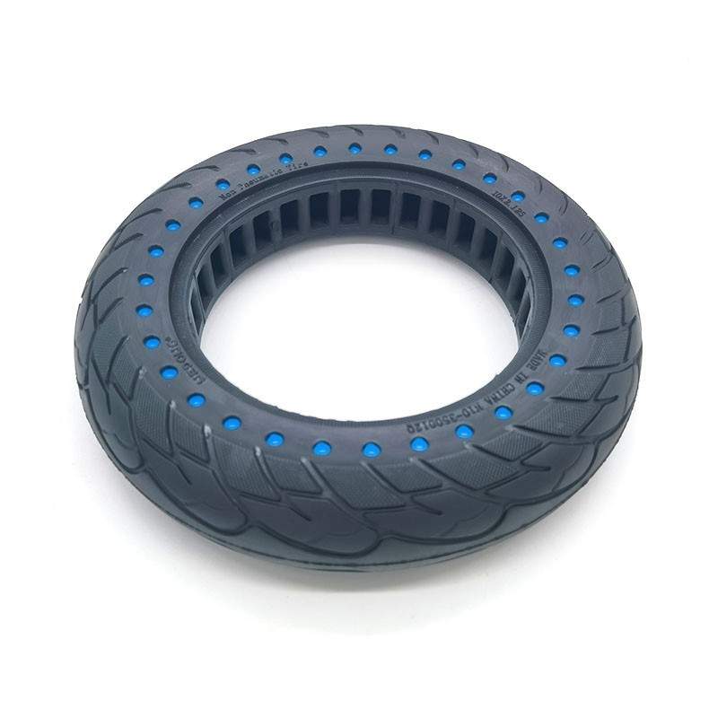 Drox 10 x 2,125 Pulged Solid Tire (Very Light Sound Wheel)  - 6 
Install 10 Pulged solid tires - don't click anymore.
If you pre