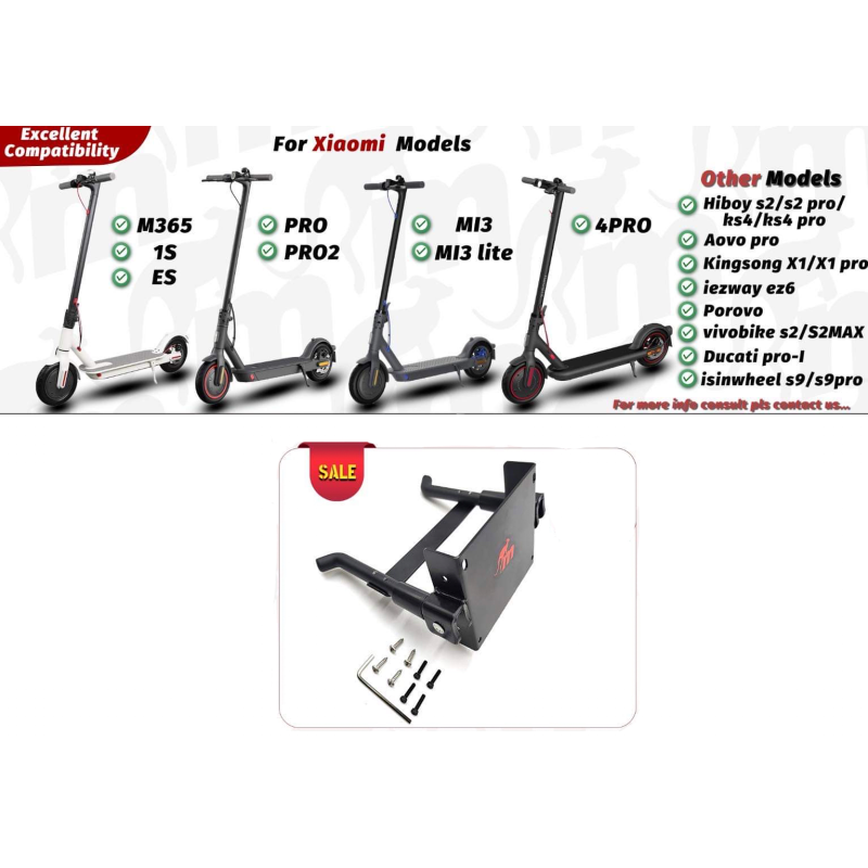 Monorim VFT (footsupport) double central kickstand compatible with any xiaomi, Ninebot Max or similar model. Monorim - 4 Double 