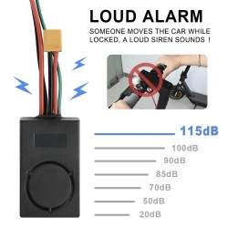 Universal tyverialarm for Xiaomi, Ninebot, Segway, Dulatron, Kaabo, Vsett eller lignende elektriske scootere  - 2 Universal tyve