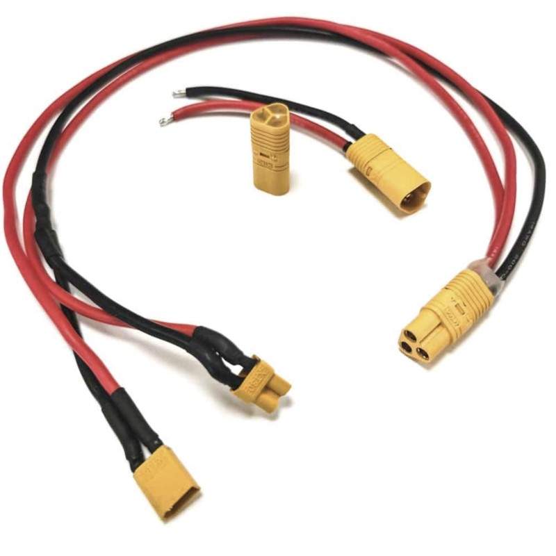 Komutovanyy zʺyednuvalʹnyy kabelʹ dlya zovnishnʹoho akumulyatora, sumisnoho zi skuterom, elektrychnym velosypedom abo podibnym  