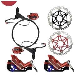 Komplett Monorim EB01 4-stempel hydraulisk bremsesett - spaker, kalipere, kabel og bremseskive Monorim - 1 Komplett Monorim EB01