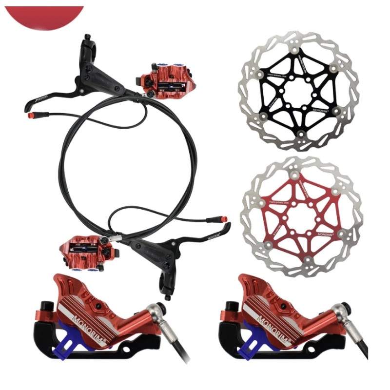 Povnyy komplekt 4-porshnevykh hidravlichnykh halʹm Monorim EB01 - vazheli, suporty, tros i halʹmivnyy dysk Monorim - 1 Povnyy ko