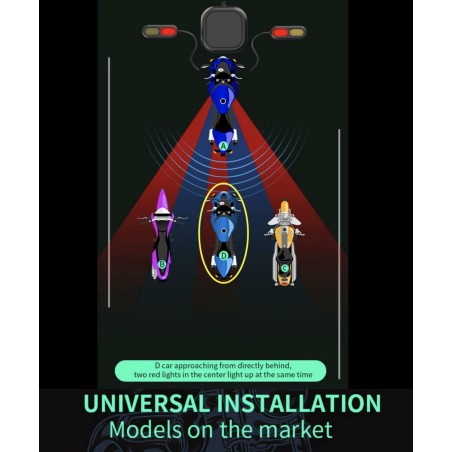 Vanntett blindsonedeteksjonssystem (130º vinkel) for scooter, sykkel eller motorsykkel KROXNE - 4  