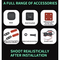 Waterproof blind spot detection system (130º angle) for scooter, bicycle or motorcycle KROXNE - 7  