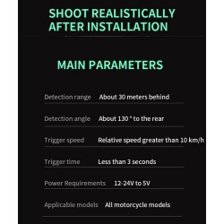 Wasserdichtes Toter-Winkel-Erkennungssystem (130º Winkel) für Roller, Fahrrad oder Motorrad KROXNE - 8  
